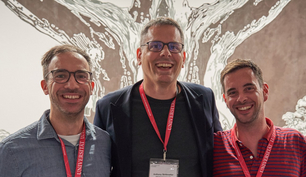 Porträtfoto von Prof. Dr. Michael Kurschilgen, Prof. Dr. Anthony Strittmatter, und Prof. Dr. Manuel Grieder