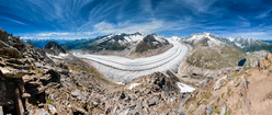 Panorama du glacier d'Aletsch depuis l'Eggishorn
